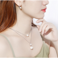 Wholesale Women Fashion Pearl Necklace Set Plated With Stainless Steel thumbnail image