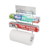 Reusable Adhesive Stainless Food Wrap And Kitchen Towel Shelf thumbnail image