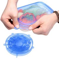 Silicone Stretch Lids - Set of 6 Silicone Food Saver Covers thumbnail image