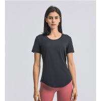 Women's Short Sleeve Workout Shirt Loose Fit Yoga Running T-shirt Crew Neck Athletic Tee Top thumbnail image