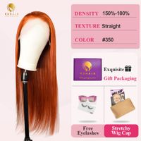 Colored Orange Ginger Transparnet Lace Human Hair Wig 180% Density Absolutely Stunning and Gorgeous thumbnail image