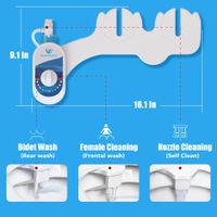 Self Cleaning Nozzle - Hot and Cold Fresh Water Spray Non-Electric Mechanical Bidet Toilet Attachmen thumbnail image