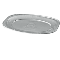 Disposable oval food containers shallow aluminium foil platters fish grill pan thumbnail image
