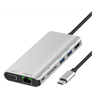 7 IN 1 Adapter type C Hub, USB3.1 Adapter To HDMI 2USB 3.0 SD Card USB C With RJ45 And VGA thumbnail image