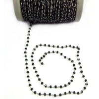 Black Spinel Faceted Beads in Silver Chain thumbnail image