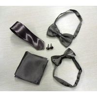 Coffee Grey Solid Tie Set thumbnail image