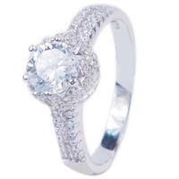 925 sterling silver rhinestone engagement ring thumbnail image