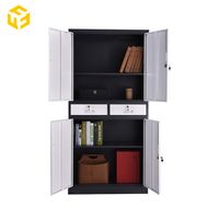 Furnitopper Steel Office Cabinet Metal Glass Door File Cabinet with Two Middle Drawers thumbnail image