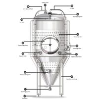 2000L jacket fermentation tank conical fermenter for beer fermentation thumbnail image