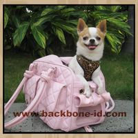Wholesale Deluxe Pink Leather Pet Bag Carrier BA1008P-M thumbnail image