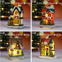 Christmas new Christmas decorations resin luminous small house thumbnail image
