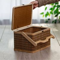 High Quality Bamboo Gift Basket Box Wicker Gift Basket Vietnam Wholesale Best Design Basket Box thumbnail image