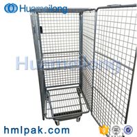 Industry security 4 sided cargo storage customized mobile folded zinc logistics roll container thumbnail image