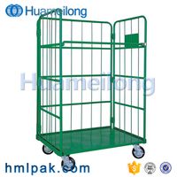 Heavy duty high quality china foldablecollapsible mesh storage roll cage four wheels thumbnail image