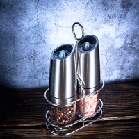 Royaltop Stainless Steel Automatic Spice Shaker gravity Battery operated Electric Salt Grinder and P thumbnail image