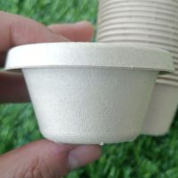 60ml Suagarcane Bagasse Biodegradable Compostable Disposable 2oz Sauce Paper Cup with Lid thumbnail image