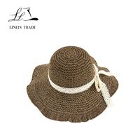 New fashionable decorated lace paper straw beach hats for women hats thumbnail image
