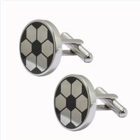 Sports Fans Football Stainless Steel Men Cuff Links thumbnail image
