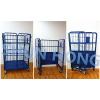 European supermarket foldable nesting mesh roll cage container trolleys thumbnail image