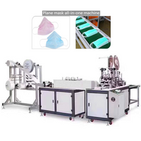 Full automatic one drag two production line disposable flat face mask making machine thumbnail image