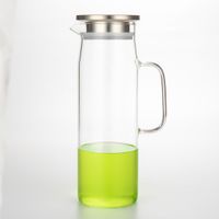 1240ml Glass Water Pitcher Heat Resistant High Borosilicate Glass Water Carafe with Stainless Steel thumbnail image