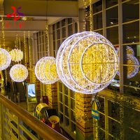 Outdoor Commercial Christmas Street Decoration 3D illuminated Giant Ball Shaped Ornament Arch Motif thumbnail image