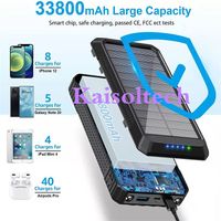 Super fast wireless charging power bank 4 built-in cables 33800mah solar power bank thumbnail image