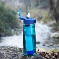 Soft touch sports personal portable filtered water purifier bottle with filter thumbnail image