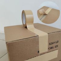 Customized Eco Water activated/Self Adhesive Brown Packaging Kraft Paper Tape Big Jumbo Roll thumbnail image