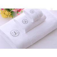 5 Star hotel 16s 21s Custom Logo Turkish 100% Cotton White Face Bath Hand Spa towels for hotel thumbnail image