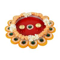 Beautifully Handcrafted Multicolor Pooja Thali Aarti Plate thumbnail image