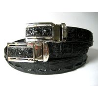 Genuine Hornback Crocodile Leather Belt for Men. Black Mens Crocodile Skin Belt. 45-47 inches thumbnail image