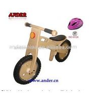 Children bicycle wooden toys with helmet /Wooden balance bike(OEM/ODM) thumbnail image