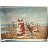 Beach Oil Painting on Canvas 100% Hand-made BC004 thumbnail image