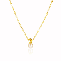 Women Charm Gold plated Stainless Steel Pearl Pendant thumbnail image