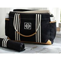 LEBON Black Classic Pure Cotton Twill Mom Diaper Bags With PU Trim/diaper bag/baby diaper bags/whole thumbnail image