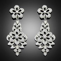 Fantastic New Fashion Women Lady platinum Crystal Drop Alloy Ear dangle earrings Free Shipping Bc020 thumbnail image