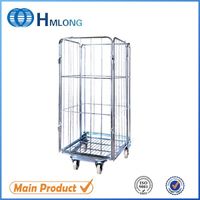 Folding supermarket warehouse storage metal wire mesh roll cage thumbnail image