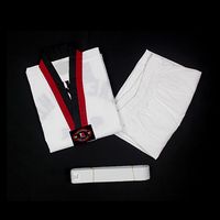white taekwondo uniform for showing ,fashion white ribbed taekwondo uniform thumbnail image
