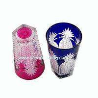 elegant pink and blue glass cup shot stem wine cup thumbnail image
