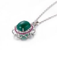 Women Sliver Ruby And Diamond Pendant Necklace CHINGYING Suppliers thumbnail image