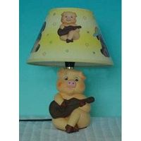 Guitar Pig Ceramic Lamp, Children Lamp, Kid Lamp, Child Lamp, Ceramic Table Lamp thumbnail image