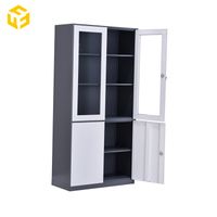 Metal Furniture Showcase Narrow Frame Fashionable Glass Door Steel Storage Cabinet Bookcase thumbnail image