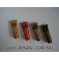 hotel amenities with tube filled in shampoo,conditioner,bath gel ,body lotion etc thumbnail image