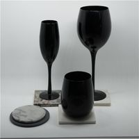 classical pure black egg shape glass wine cup thumbnail image