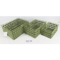 green plastic storage basket set of 3 for living room thumbnail image