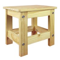 Wooden Stool - Solid Unfinished Pine. thumbnail image