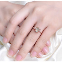 Women Hot Sale Fashion Adjustable Zircon Pink Crystal Stone Rings thumbnail image