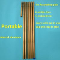 6m/20feet portable aluminum assembling pole can be put in car trunk for cleaning brush, squeegees thumbnail image
