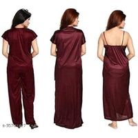 Fancy Satin 4 Pices Womens Nighty thumbnail image
